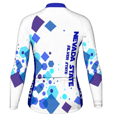 Personalized Nevada Women's Winter Thermal Fleece Cycling Jersey Long Sleeve
