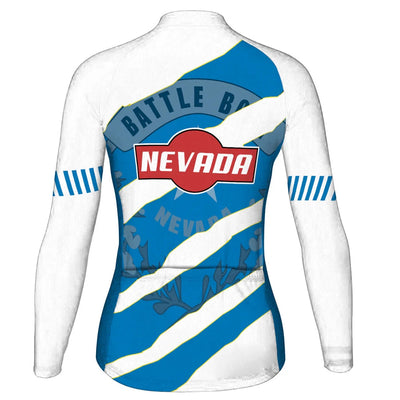 Personalized Nevada Women's Winter Thermal Fleece Cycling Jersey Long Sleeve