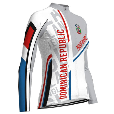 Personalized Dominican Women's Winter Thermal Fleece Cycling Jersey Long Sleeve
