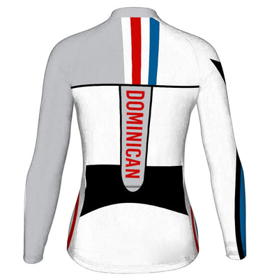 Personalized Dominican Women's Winter Thermal Fleece Cycling Jersey Long Sleeve