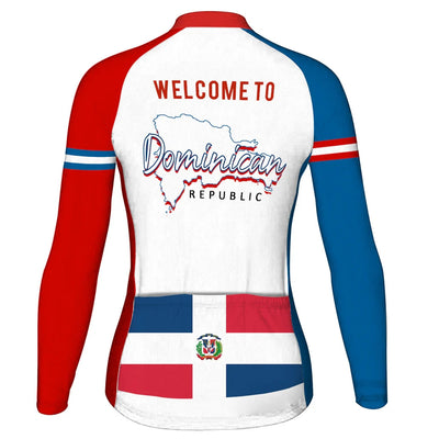 Personalized Dominican Women's Winter Thermal Fleece Cycling Jersey Long Sleeve