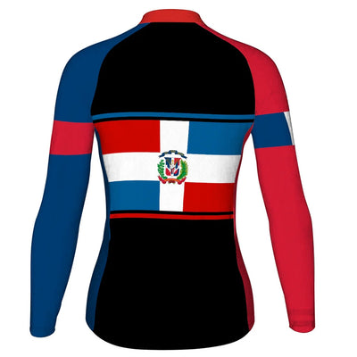 Personalized Dominican Women's Winter Thermal Fleece Cycling Jersey Long Sleeve