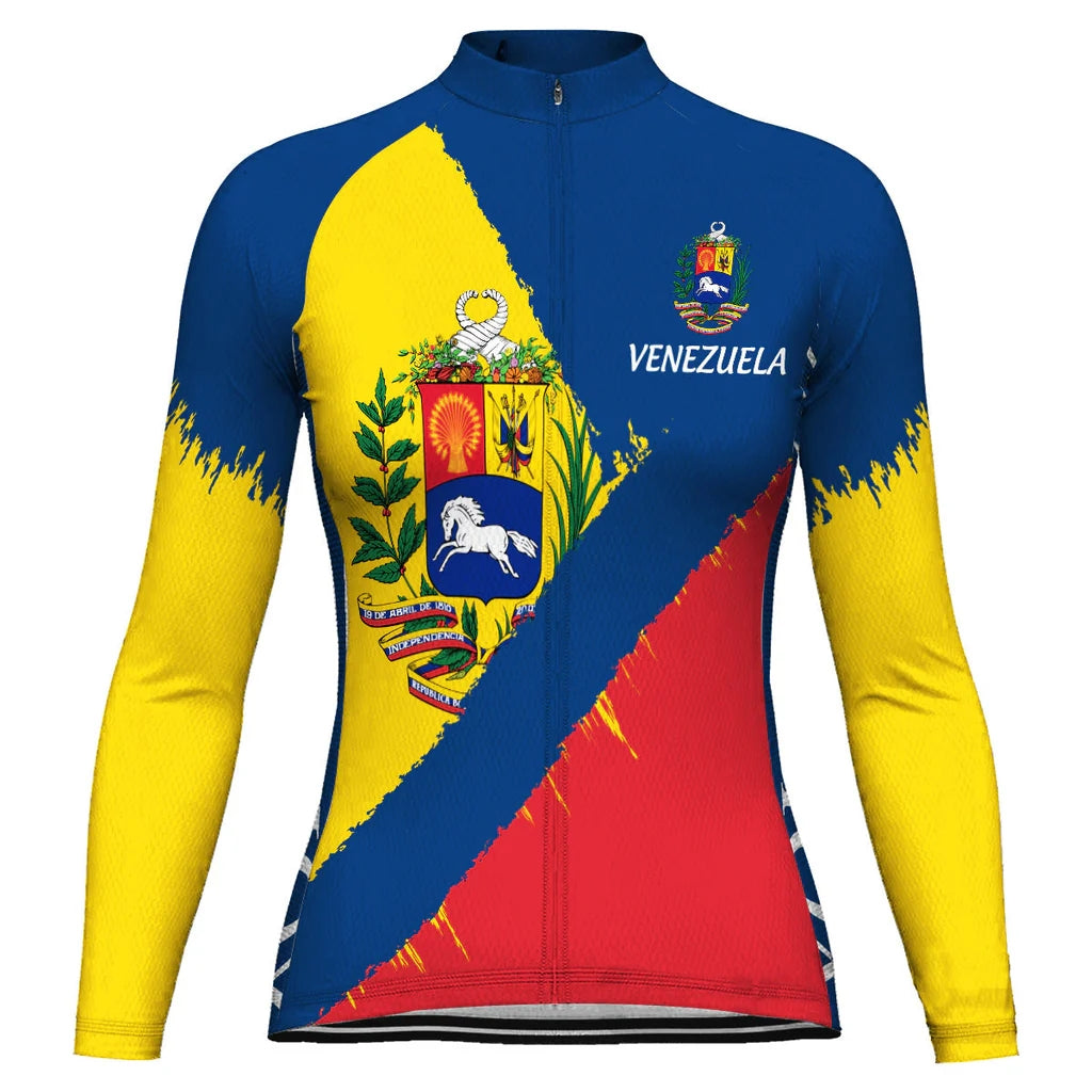 Personalize Venezuela Women's Cycling Jersey Long Sleeve