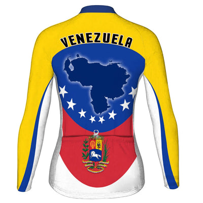 Personalized Venezuela Women's Winter Thermal Fleece Cycling Jersey Long Sleeve