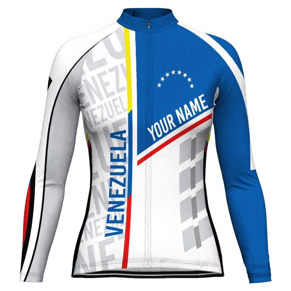 Personalize Venezuela Women's Cycling Jersey Long Sleeve