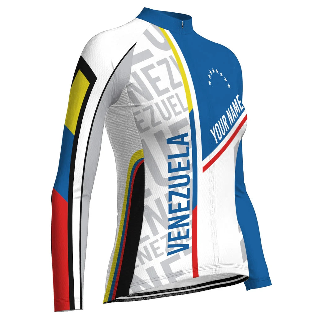 Personalize Venezuela Women's Cycling Jersey Long Sleeve