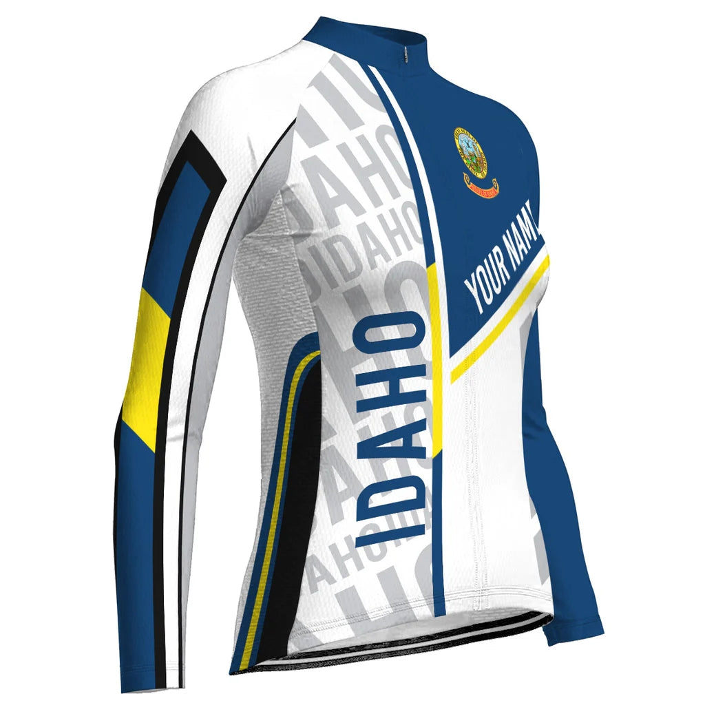 Customized Idaho Women's Thermal Fleece Cycling Jersey Long Sleeve