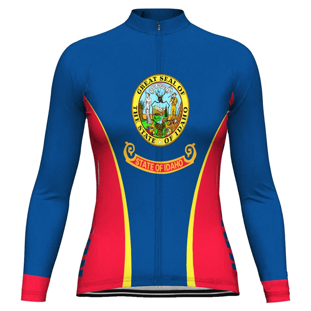 Customized Idaho Women's Thermal Fleece Cycling Jersey Long Sleeve