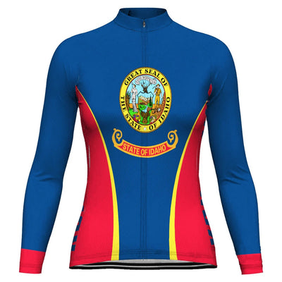 Customized Idaho Women's Thermal Fleece Cycling Jersey Long Sleeve
