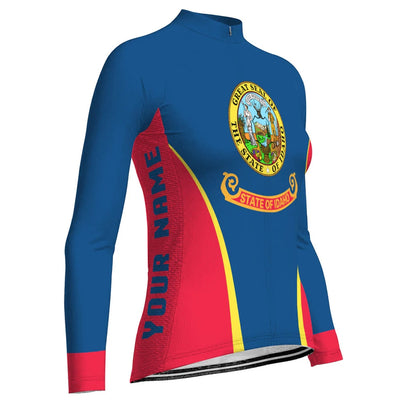 Customized Idaho Women's Thermal Fleece Cycling Jersey Long Sleeve