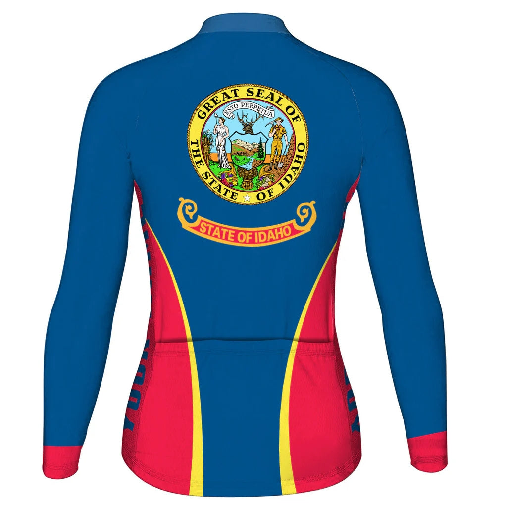Customized Idaho Women's Thermal Fleece Cycling Jersey Long Sleeve