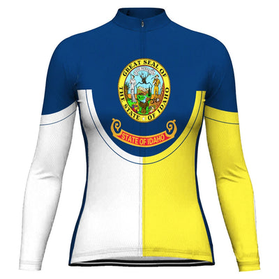 Customized Idaho Women's Thermal Fleece Cycling Jersey Long Sleeve