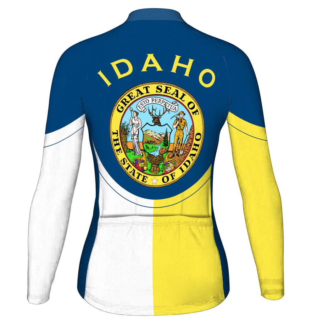 Customized Idaho Women's Thermal Fleece Cycling Jersey Long Sleeve