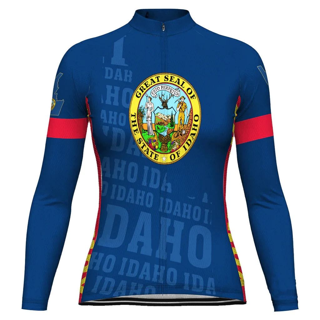 Customized Idaho Women's Thermal Fleece Cycling Jersey Long Sleeve
