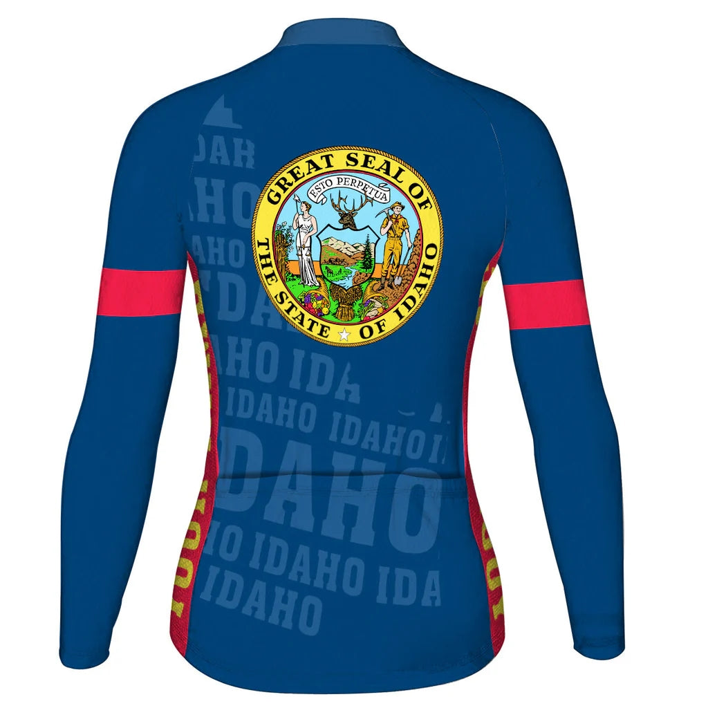 Customized Idaho Women's Thermal Fleece Cycling Jersey Long Sleeve