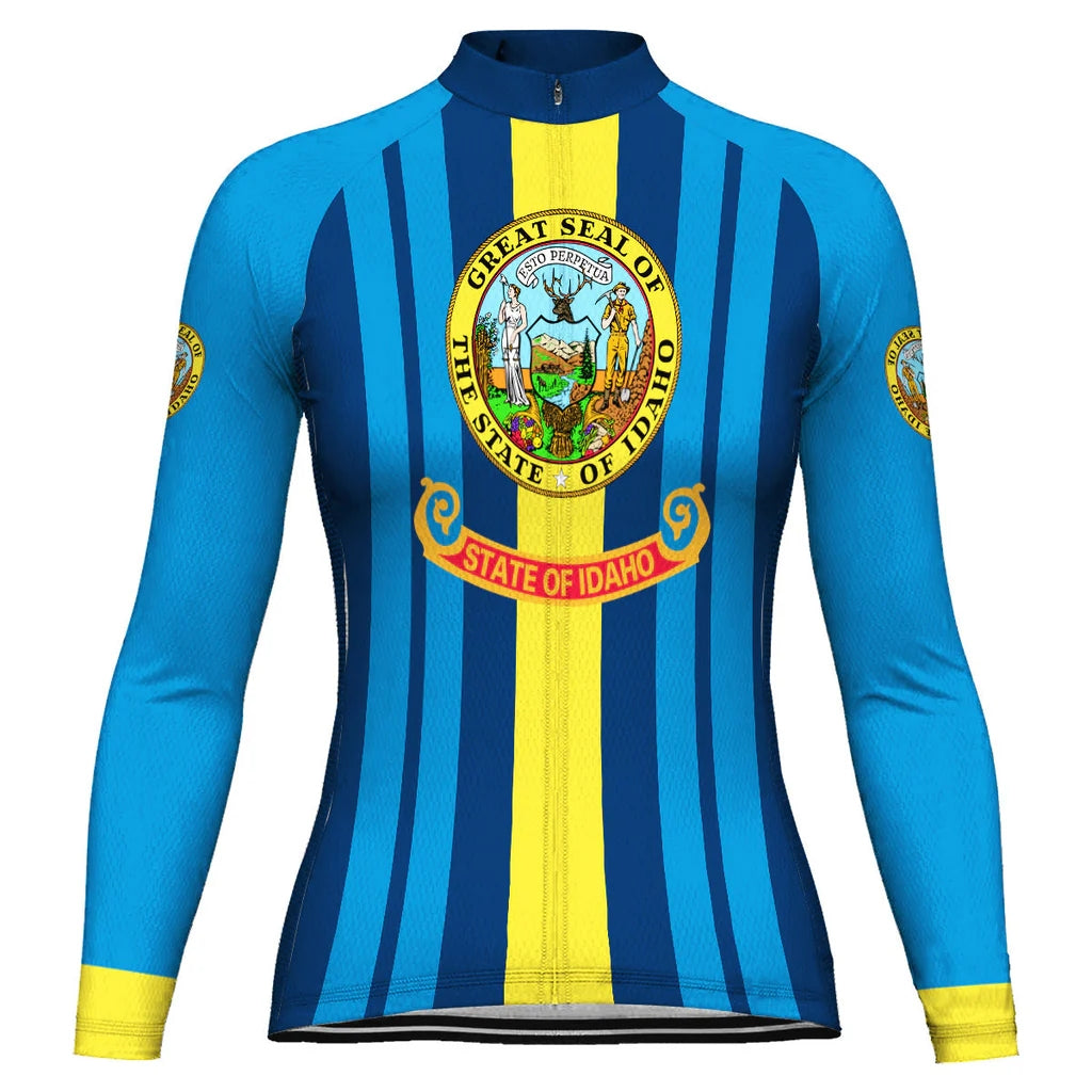 Customized Idaho Women's Thermal Fleece Cycling Jersey Long Sleeve