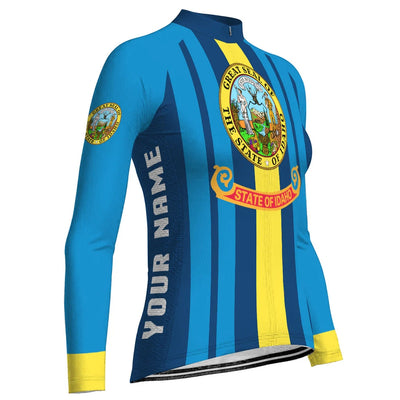 Customized Idaho Women's Thermal Fleece Cycling Jersey Long Sleeve