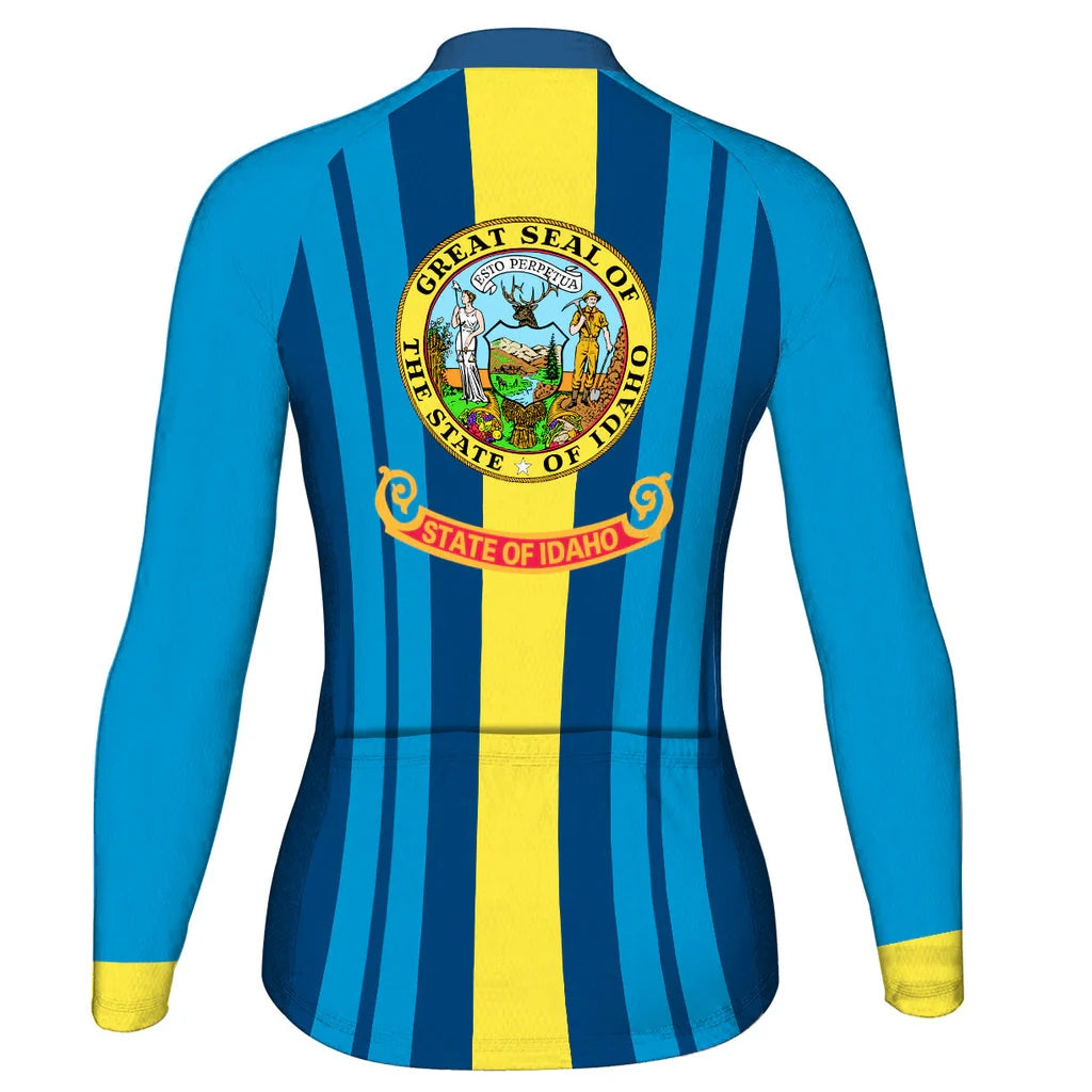 Customized Idaho Women's Thermal Fleece Cycling Jersey Long Sleeve