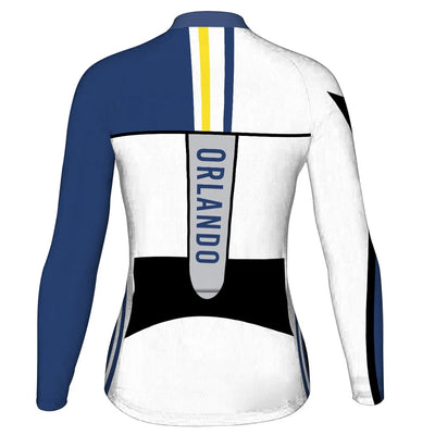 Customized Orlando Women's Thermal Fleece Cycling Jersey Long Sleeve