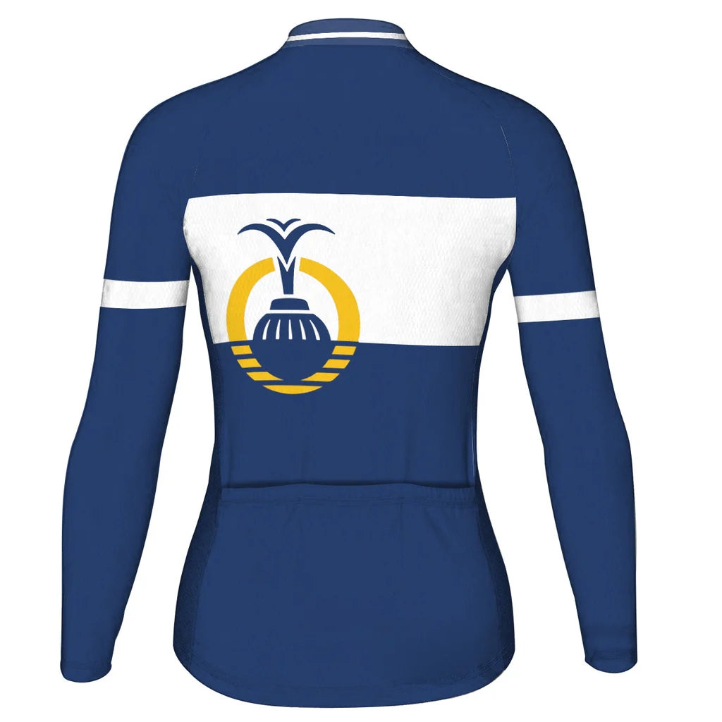 Customized Orlando Women's Thermal Fleece Cycling Jersey Long Sleeve