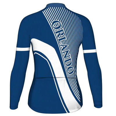 Customized Orlando Women's Thermal Fleece Cycling Jersey Long Sleeve