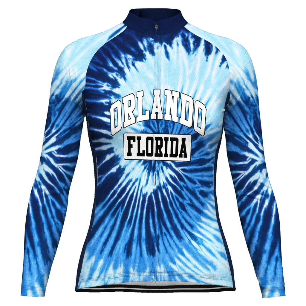 Customized Orlando Women's Thermal Fleece Cycling Jersey Long Sleeve
