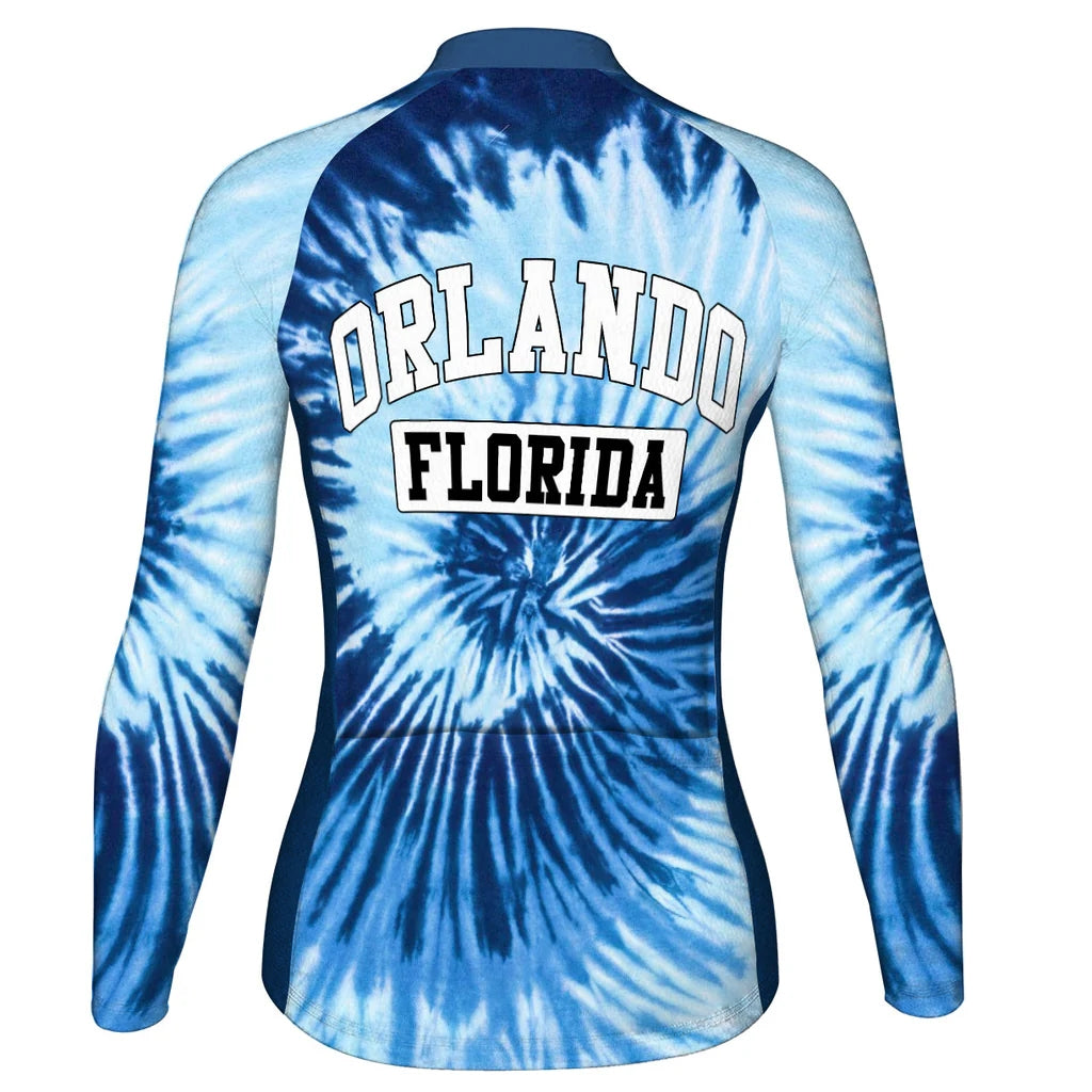 Customized Orlando Women's Thermal Fleece Cycling Jersey Long Sleeve