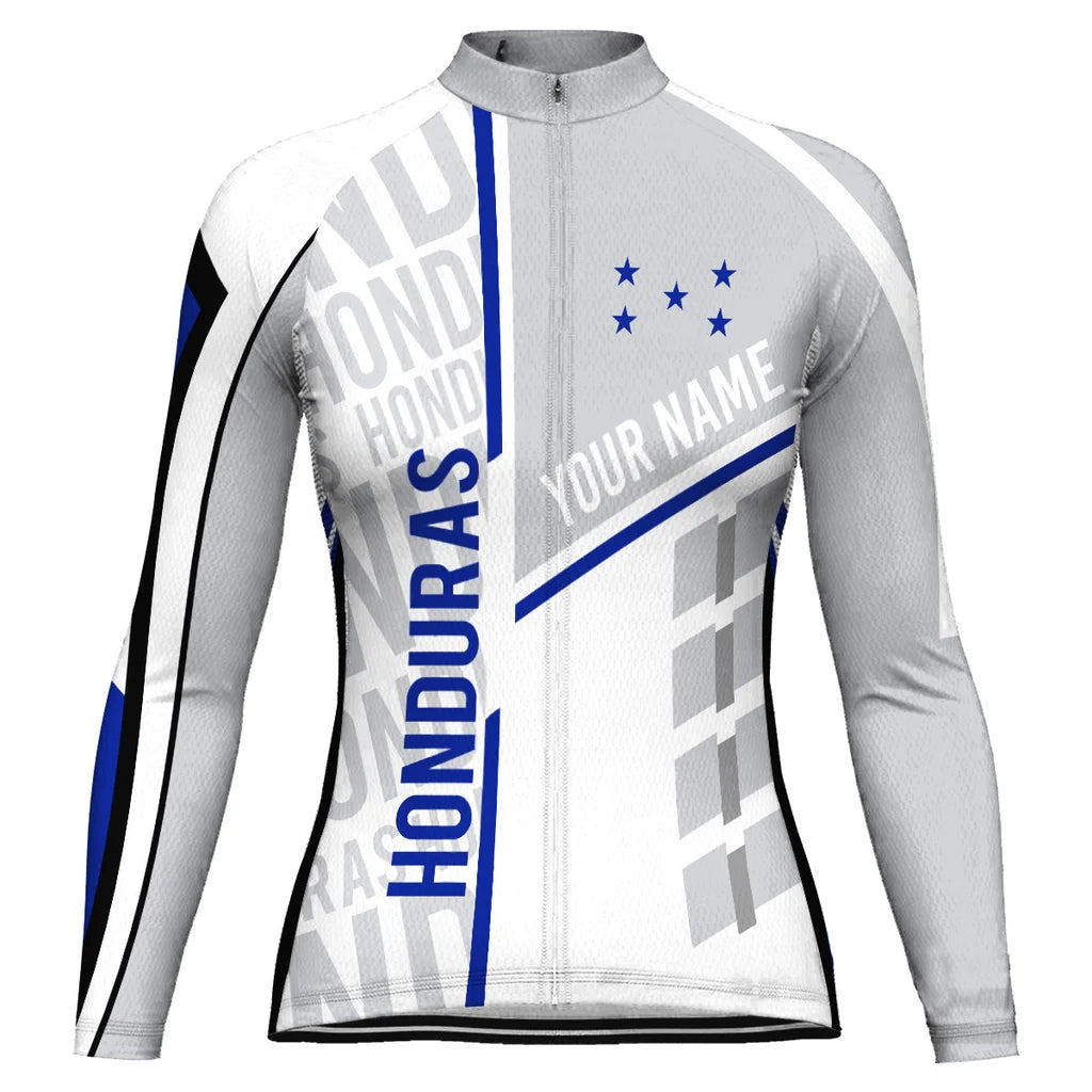 Customized Honduras Women's Thermal Fleece Cycling Jersey Long Sleeve