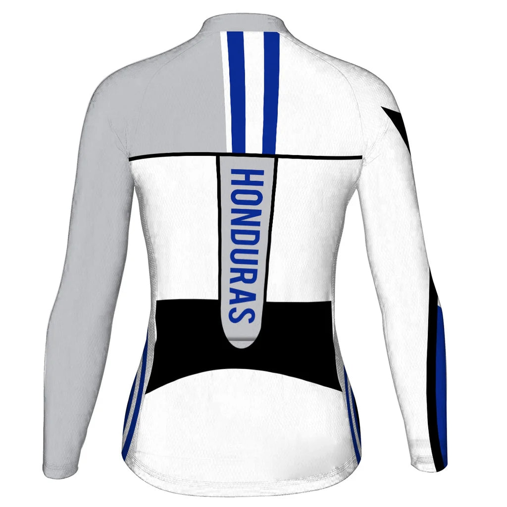 Customized Honduras Women's Thermal Fleece Cycling Jersey Long Sleeve