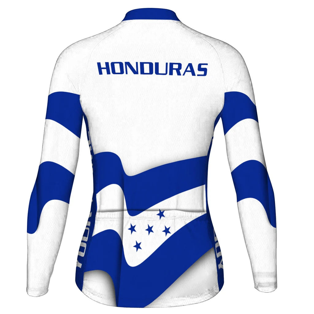 Customized Honduras Women's Thermal Fleece Cycling Jersey Long Sleeve