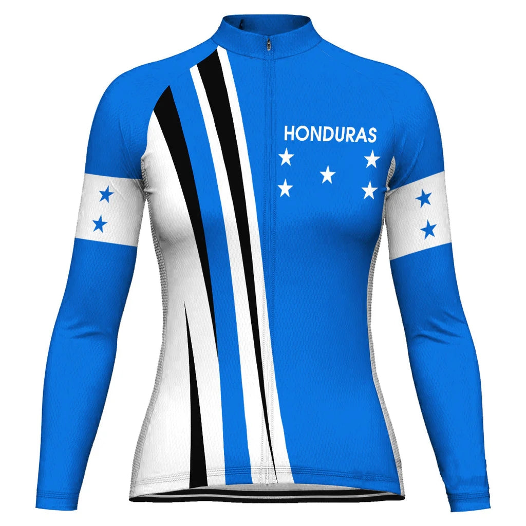 Customized Honduras Women's Thermal Fleece Cycling Jersey Long Sleeve