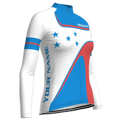 Customized Honduras Women's Thermal Fleece Cycling Jersey Long Sleeve