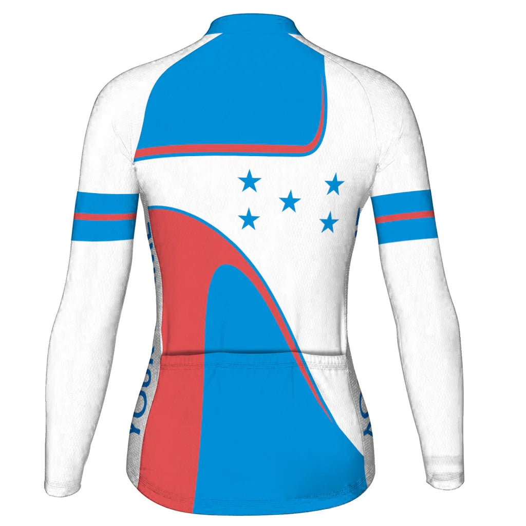 Customized Honduras Women's Thermal Fleece Cycling Jersey Long Sleeve