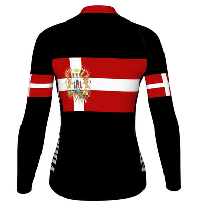 Customized Copenhagen Women's Thermal Fleece Cycling Jersey Long Sleeve