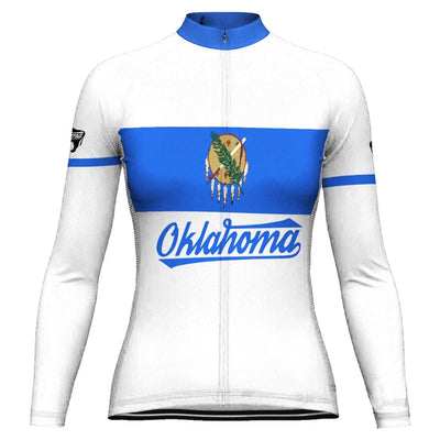Customized Oklahoma Women's Winter Thermal Fleece Cycling Jersey Long Sleeve
