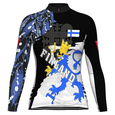 Custom Finland Women's Cycling Jersey Long Sleeve