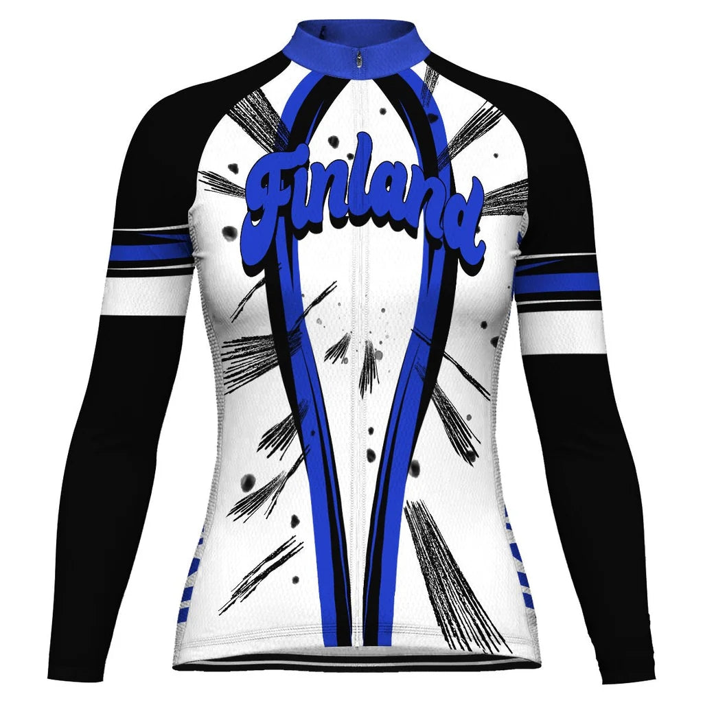 Custom Finland Women's Cycling Jersey Long Sleeve