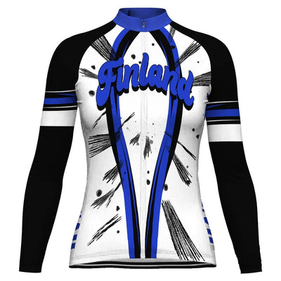 Custom Finland Women's Cycling Jersey Long Sleeve