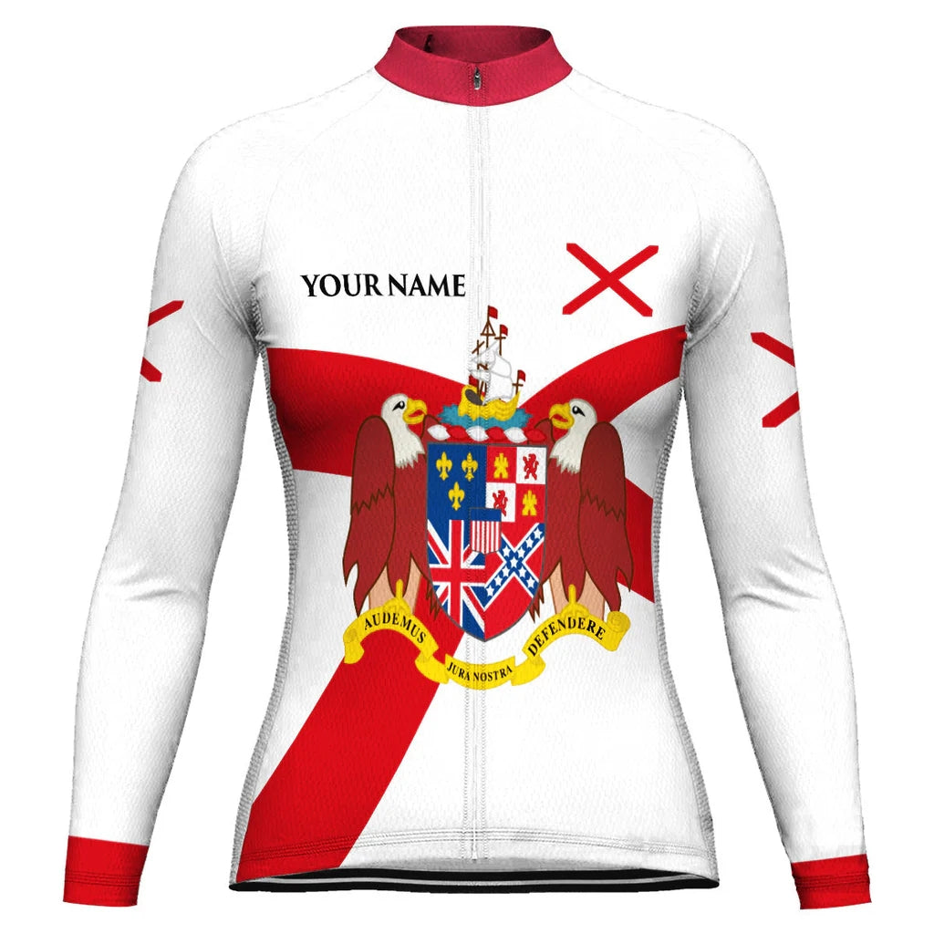 Personalize Alabama Women's Winter Thermal Fleece Cycling Jersey Long Sleeve