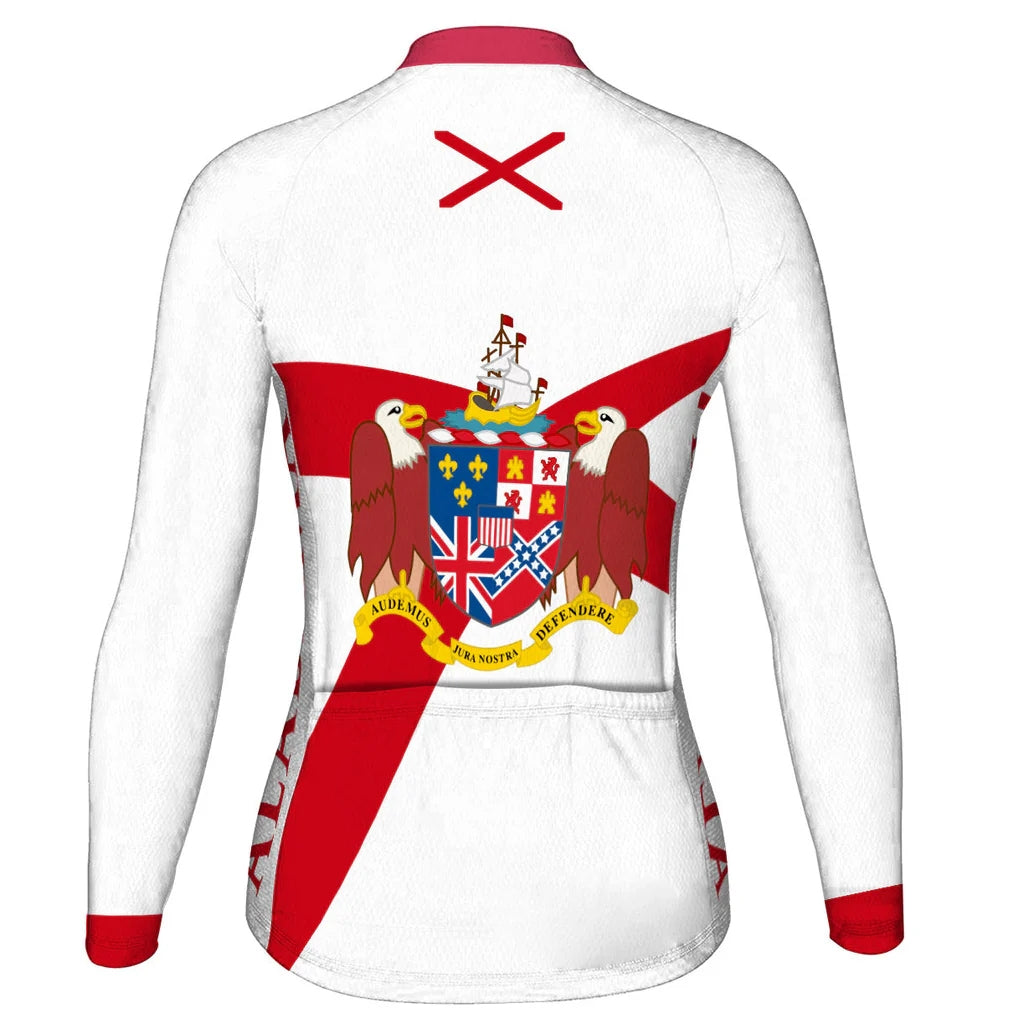 Personalize Alabama Women's Winter Thermal Fleece Cycling Jersey Long Sleeve