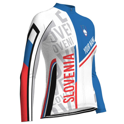 Custom Slovenia Women's Winter Thermal Fleece Cycling Jersey Long Sleeve