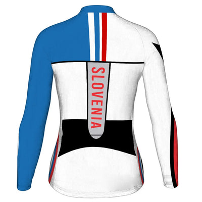 Custom Slovenia Women's Winter Thermal Fleece Cycling Jersey Long Sleeve