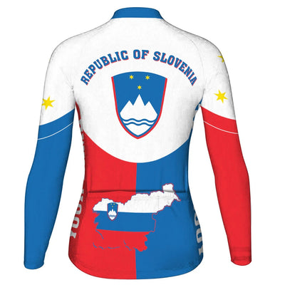 Custom Slovenia Women's Winter Thermal Fleece Cycling Jersey Long Sleeve