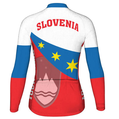 Custom Slovenia Women's Winter Thermal Fleece Cycling Jersey Long Sleeve