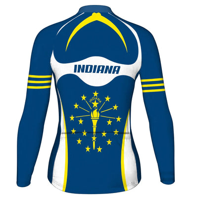 Custom Indiana Women's Winter Thermal Fleece Cycling Jersey Long Sleeve