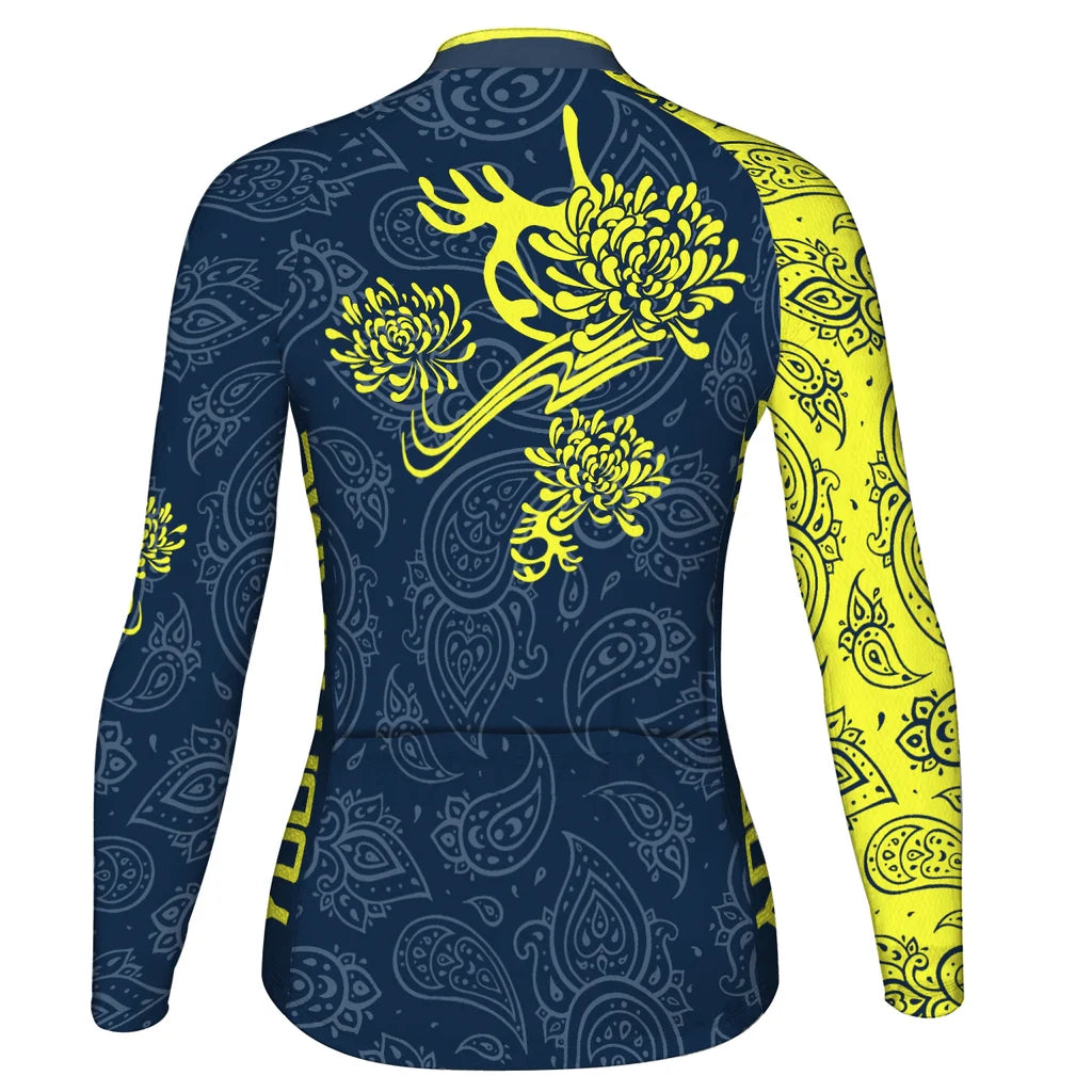 Custom Divine Hana Women's Winter Thermal Fleece Cycling Jersey Long Sleeve