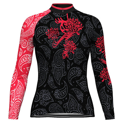 Custom Divine Hana Women's Winter Thermal Fleece Cycling Jersey Long Sleeve