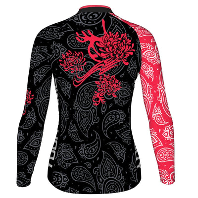 Custom Divine Hana Women's Winter Thermal Fleece Cycling Jersey Long Sleeve