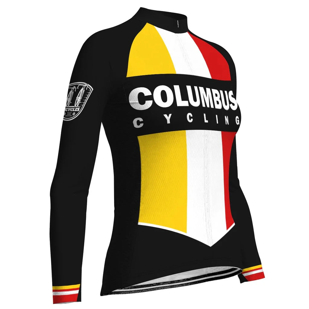Customized Columbus Women's Thermal Fleece Cycling Jersey Long Sleeve