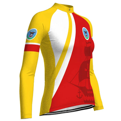 Customized Columbus Women's Thermal Fleece Cycling Jersey Long Sleeve